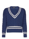 Lauren Ralph Lauren Cable-Knit Cricket Sweater Blå