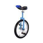 BHDYHM Kids, Adults The Trainer Unicycle, Height Adjustable Skidproof Mountain Tire Balance Cycling Exercise Bike Bike Balance Exercise Fun,Blue-24Inch