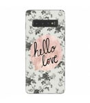 Coque Galaxy S10 PLUS hello love coeur rose vintage