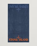 Stone Island Cotton Terry Beach Towel Dark Blue