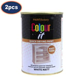 Paint Factory White Matt Paint Tin For Interior Exterior Quick Drying 300ml 2Pcs