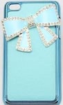 Case For I Phone Blue with Diamond  Effect Bow + SIDE