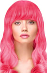 Party Wig Long Wavy Hair Neon Pink