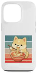 Coque pour iPhone 13 Pro Dessin animé chien ramen nouilles baguettes boules de