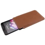 caseroxx Business-Line Poche pour ZTE Blade L6 en brun fait de Cuir artificiel