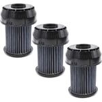 3x filtre plissé compatible avec Bosch bgs 61438/04 roxx x, 61466/01 Roxx x Pro Energy, 61438/03 roxx x aspirateur - noir - Vhbw