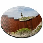 Round Mouse Mat - USA Mexican Border Wall Mexico America Office Gift #24361