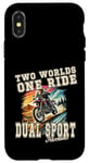 Coque pour iPhone X/XS Two Worlds One Ride Dual Sport Adventures Moto Rider