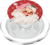 Santa Claus Pastel Pink Christmas Face Xmas Vintage Phone PopSockets PopGrip for MagSafe