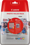 Canon CLI-571 C/M/Y/BK Photo Value Pack - 4-pack - svart  gul  cyan  magenta - original - blekkbeholder / papirsett