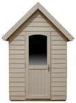 Forest Garden Overlap Retreat Shed - 8x5, Cream, Installed Cream