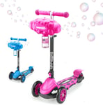 Xootz Kids Bubble Go Foldable Scooter, 3 Wheel Tri-Scooter with Bubble Machine,