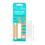 Coton Tige Silicone Blanc Reutilisable Feel Natural - Nettoyage Oreille Adulte en Douceur - Boite de Rangement Incluse - Tige Rigide, Lavable - Alternative Biodégradable au Coton Tige en Plastique