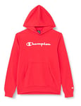 Champion Children and Teen's Legacy American Classics Ultra Light Powerblend Fleece Logo Hooded Sweatshirt, Intense Red, 5-6 Years