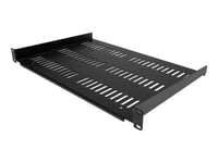 Startech.Com 1U-Serverrackhylla - Universellt Ventilerat Fribärande Fack Med Rackfäste För 19-Tums Rack Och Skåp För Nätverksutrustning - Hållbar Design - Viktkapacitet 25 Kg - 30 Cm Djup Hylla, Svart - Hylla För Rack - Svart - 1U - 19"