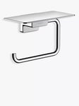 Hansgrohe AddStoris Wall-Mounted Toilet Roll Holder with Shelf