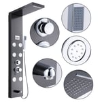 Thermostatic Shower Panel Column Tower With Body Jets Twin Head Bathroom Shower