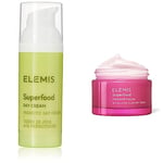 ELEMIS Crème de jour prébiotique aux superalimets pour reconstituer, hydrater et protéger+ ELEMIS Superfood Midnight Facial, Crème de nuit nourrissante, régénérante et revitalisante pour peau sèche