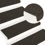 Maison Chic - Lot de 15 Tapis d'escalier Tapis de marche Marchette Escalier Tissu aiguilleté 65x25 cm Gris 16971