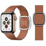 GENUINE APPLE MODERN BUCKLE WATCH STRAP 38MM 40MM 41MM LARGE SADDLE BROWN