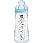 Biberon MAM Easy Active Dragon Bleu 330ml - À partir de 6 mois - Tétine douce et ergonomique