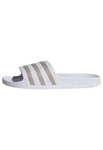 adidas Mixte Adilette Aqua Slides, Cloud White / Platinum / Cloud White, 48 2/3