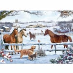 1000 piece Jigsaw Puzzle equine christmas on the farm Winter Landscape