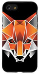 Coque pour iPhone SE (2020) / 7 / 8 Renard Géométrique Orange Symétrie Audacieuse