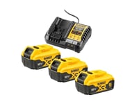 Dewalt Dcb1104p3-Qw, Set Med Batteri Och Laddare, Litium-Ion (Li-Ion), 5 Ah, 18 V, Svart, Gul, Ac