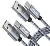 JALIXI USB C Cable 1.8m/6ft, USB to USB C Charger Cable Fast Charging Nylon for Pixel 9 9a 9 Pro, 8 8a, 7 7a, 6 6a, Samsung Galaxy, PS5, Grey