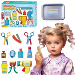 Kids Hairstyle Pretend Play Barber Shop Toy Kit Salon Grooming Set Hair Design