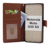 New Standcase Motorola Moto G55 5G Plånboksfodral (Brun)