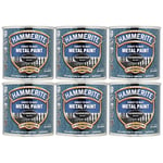 6x Hammerite Direct To Rust Hammered Black Quick Drying Metal Paint 250ml