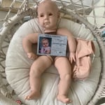 58 cm/23 tum omålad Reborn Toy Realistic Newborn Baby Interactive för docka DIY för docka Kit med vinyl för huvudben A