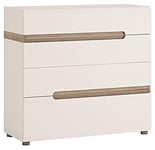 Furniture To Go 4 Drawer Chest, Wood White Gloss