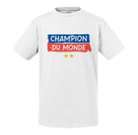 T-Shirt Enfant Champion Du Monde Foot France Team 2 Etoiles