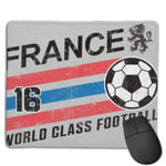 Euro 2016 Football France Ball Grey Customized Designs Non-Slip Rubber Base Gaming Mouse Pads for Mac,22cm×18cm， Pc, Computers. Ideal for Working Or Game