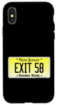 Coque pour iPhone X/XS Sortie 58 de plaque d'immatriculation New Jersey NJ GSP Parkway