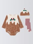 John Lewis Baby Christmas Pudding Dress Up Set, Brown