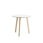 HAY - CPH Deux 220 2.0 Table Untreated Beech Frame Ø75 X H73 Pearl White Top Lacquered Beech Edge - Matbord - Ronan & Erwan Bouroullec - Vit - Trä