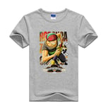 Men's T-Shirt Short Sleeve Crew Neck Shirt Breathable Quick-Drying Casual Plus Size Roronoa Zoro Cotton Sportswear,gray,XXL