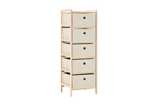 Be Basic Oppbevaringshylle med 5 stoffkurver sedertre beige - Beige