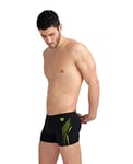 arena Men's Swim Short Graphic Trunks, Black-Soft Green, 54, Black-Soft Green