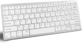 Clavier Sans Fil Pour Syst?me Ios, Clavier Bluetooth Pour Ipad 10.2""/10Th/Ipad Air 10.9/Ipad Pro 11/12.9""/Ipad Mini, Iphone, Mini Clavier Francais Disposition Azerty(Argent?)