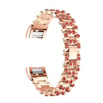 Fitbit Charge 2 Exklusivt klockband med diamanter - Röd roseguld