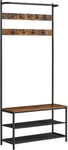 VASAGLE Coat Rack with Shoe Storage, Hall Tree, Coat Stand with Shoe Bench for 9