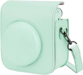 Housse pour Instax Mini 12 Pochette Appareil Photo Instantané Fujifilm Case Camera Sac de Voyage avec Bandoulière,Vert(Q690)