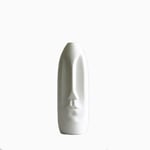 Vase 21.5 * 7Cm Céramique Visage Fleur Vase Figurines Moderne Blanc Tête en Forme De Salon Bureau Décor Fleur Pot Vases pour La Décoration Intérieure Blanc, Noir