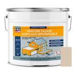 Peinture façade PROCOM crépi, façade à relief, imperméabilisation et protection des façades - Durable jusqu'à 10 ans Beige (RAL 080 80 10) 10 litres