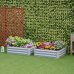 OutSunny Garden Bed Set 845-517GY 845-517GY Grey 10 (W) x 10 (D) x 3 (H) cm